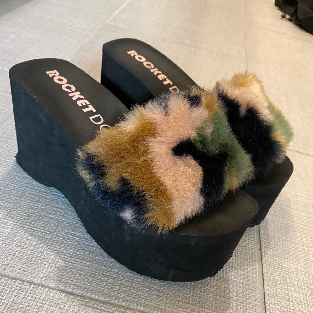 Rocket Dog Faux Fur Platforms